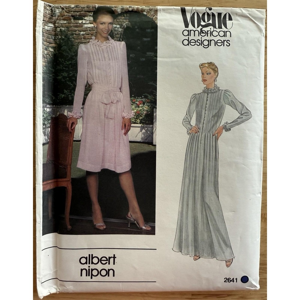 Vogue ALBERT NIPON American Designers Pattern Misses' Dress Size 12 UC FF